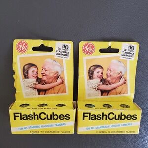 Vintage GE General Electric FlashCubes 2 Packs 1960s 1970s 3 Cubes Per Box USA
